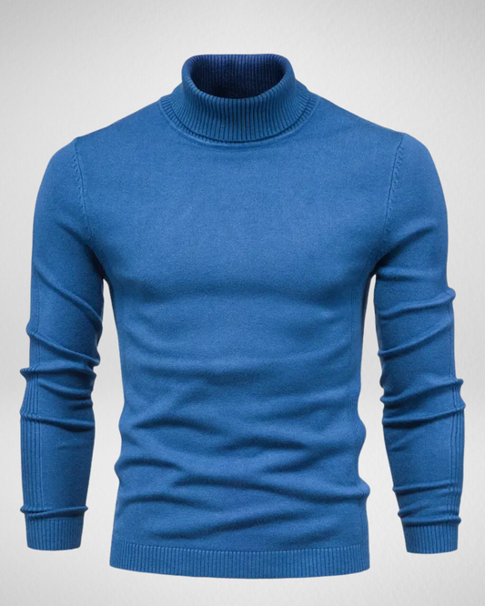 Herren Rollkragenpullover in schmaler Passform aus weichem Strickstoff – Ideal für Herbst und Winter 0