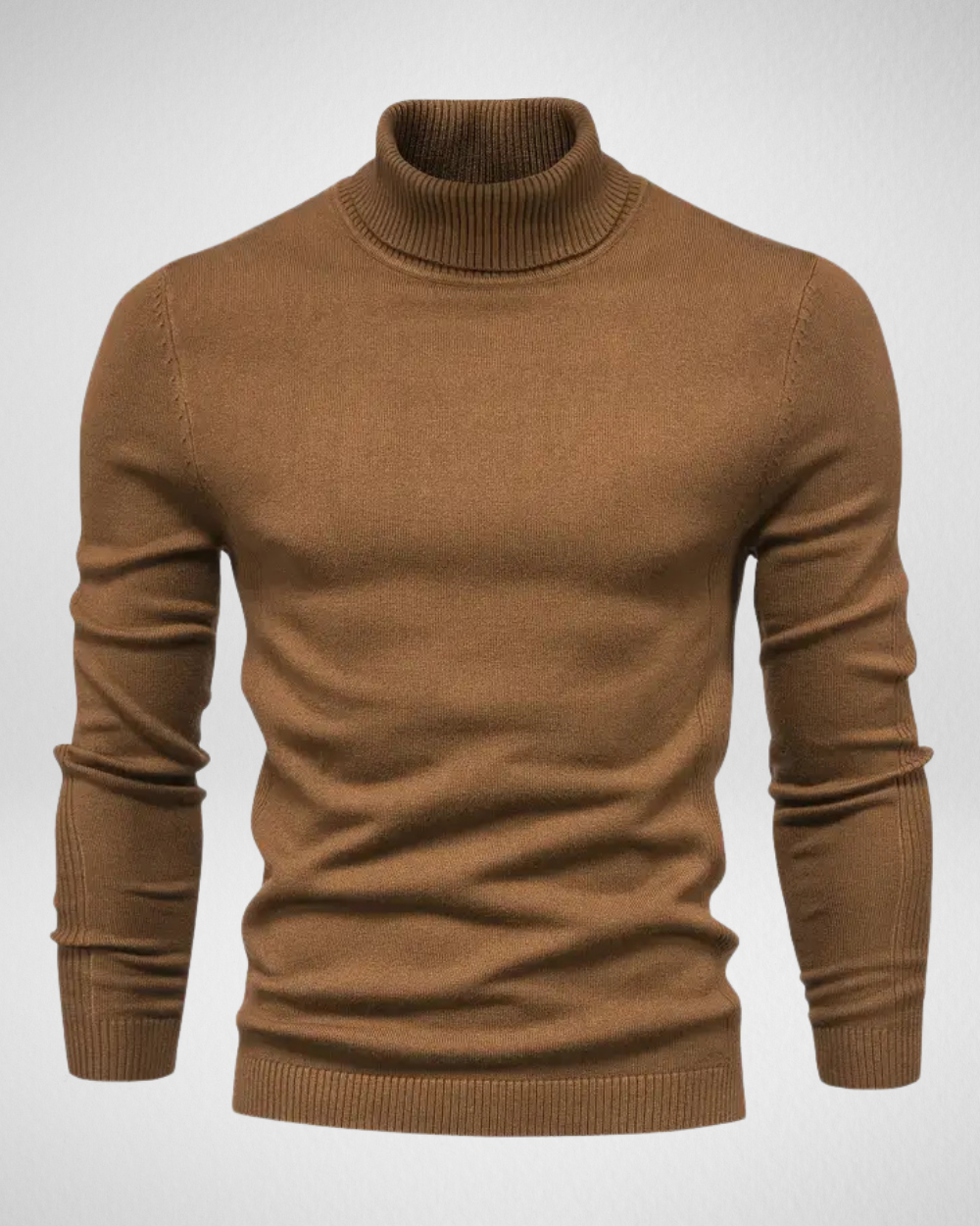 Herren Rollkragenpullover in schmaler Passform aus weichem Strickstoff – Ideal für Herbst und Winter 2