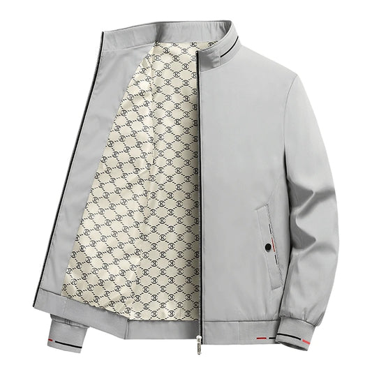 Men's stand-up collar jacket made of plush