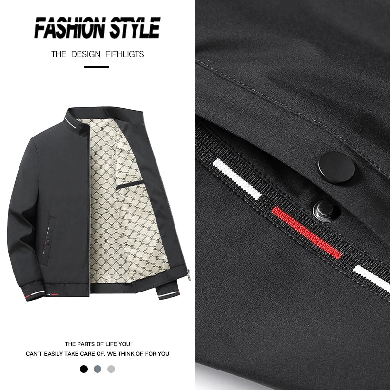 Men's stand-up collar jacket made of plush