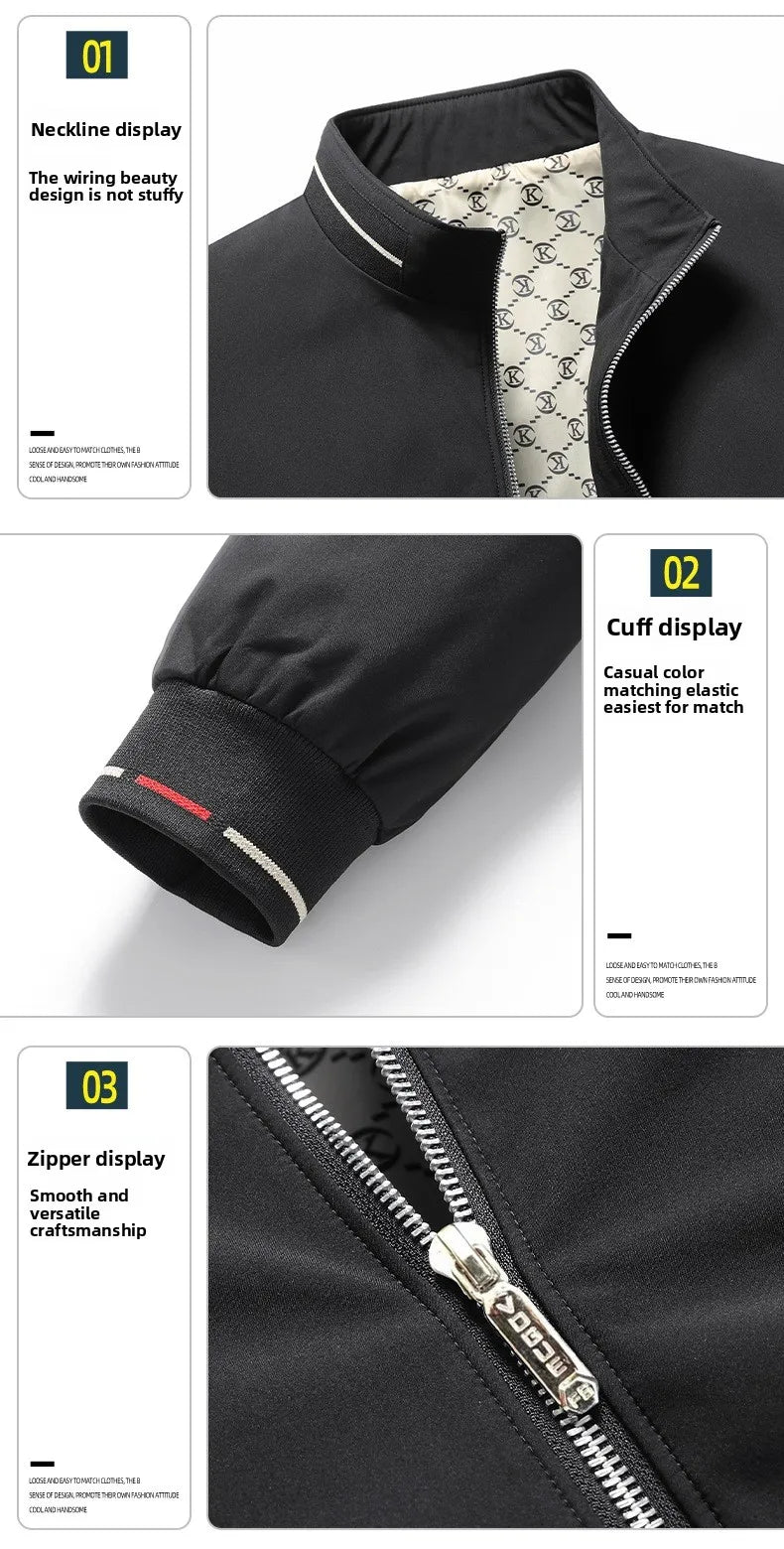 Men's stand-up collar jacket made of plush