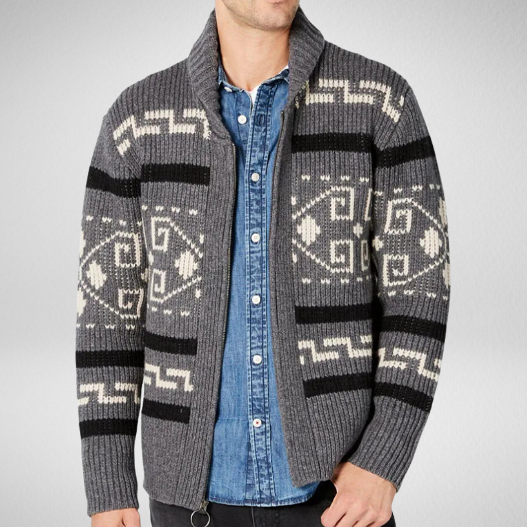 Herren Strickjacke mit Reißverschluss – Warm, Schmal Geschnitten, Klassischer Kragen, Vielseitig Kombinierbar für Herbst und Winter 3