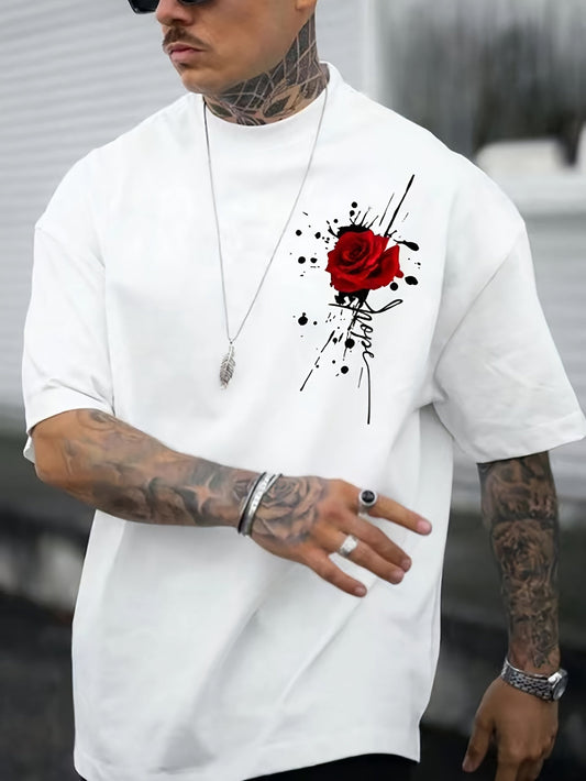 Herren T-Shirt mit Rosendruck