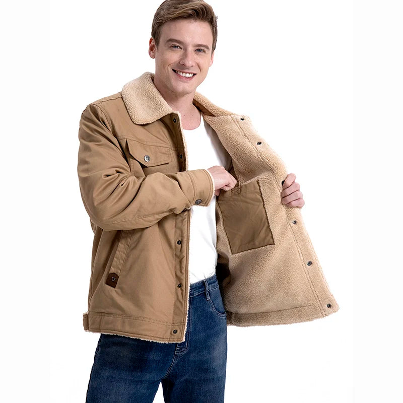 Men's winter jacket with fleece lining
