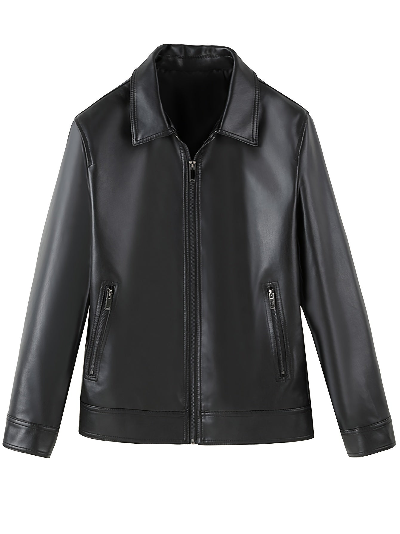 Herrenjacke aus Kunstleder mit Reißverschluss