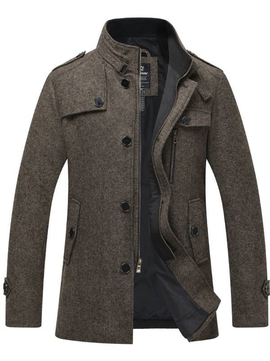 Herrenjacke aus Wollmix mit Stehkragen