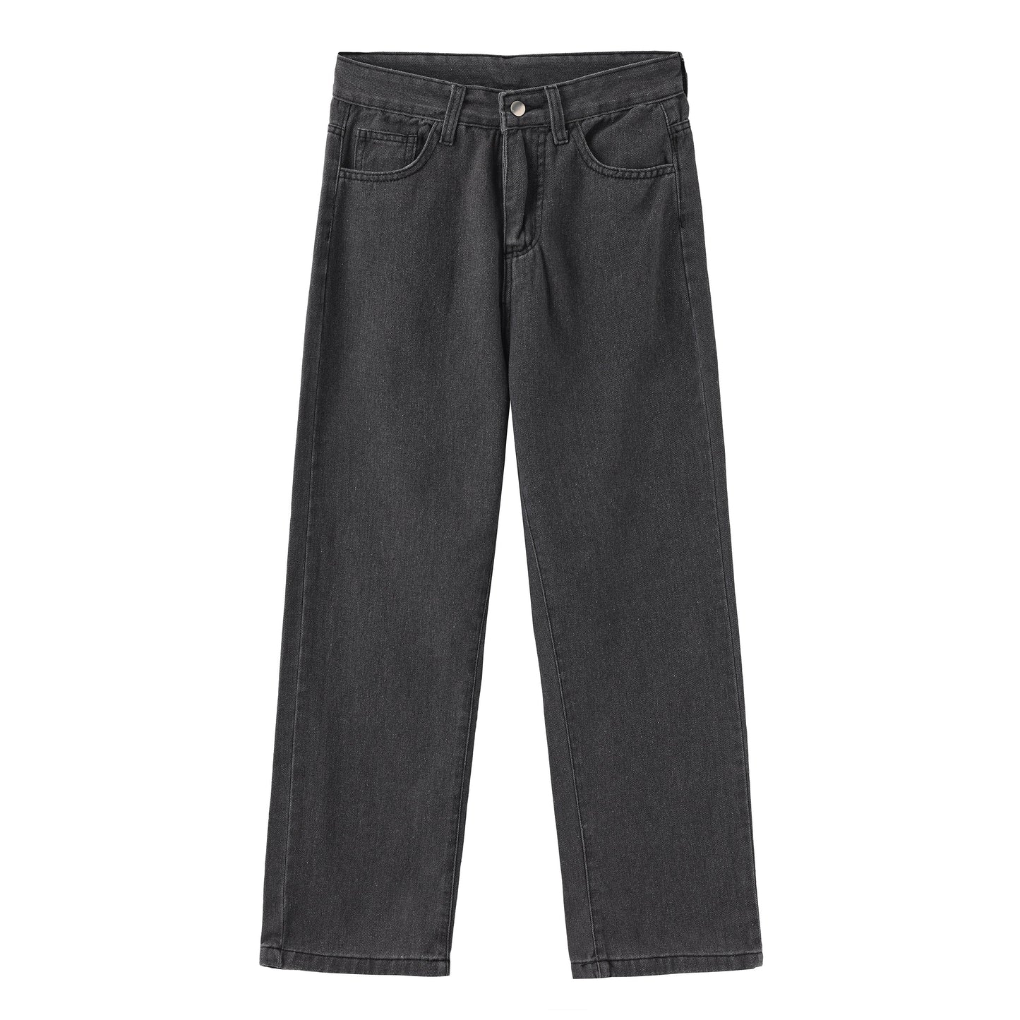 High-waisted jeans with straight leg