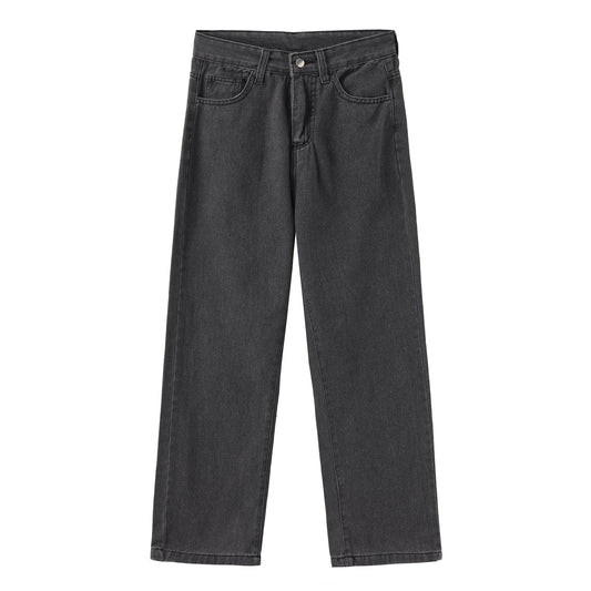 High-waisted jeans with straight leg