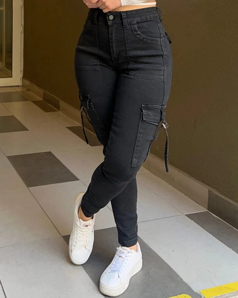 Högt skurna skinny jeans för dam