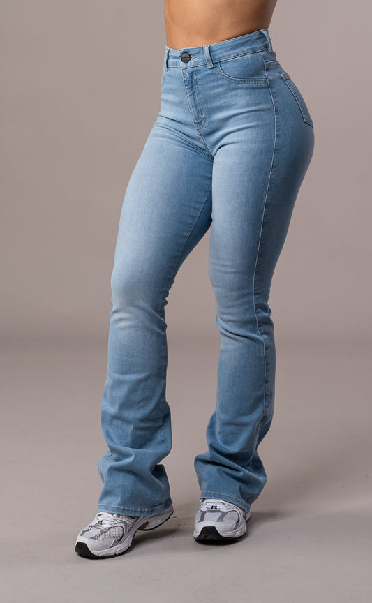 Högt skurna slim fit jeans dam i stretch-denim
