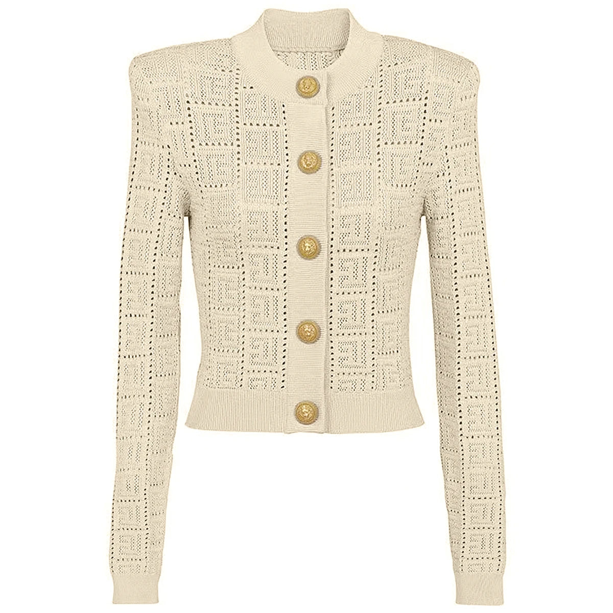 Hochwertige Strickjacke Damen mit Rundhalsausschnitt