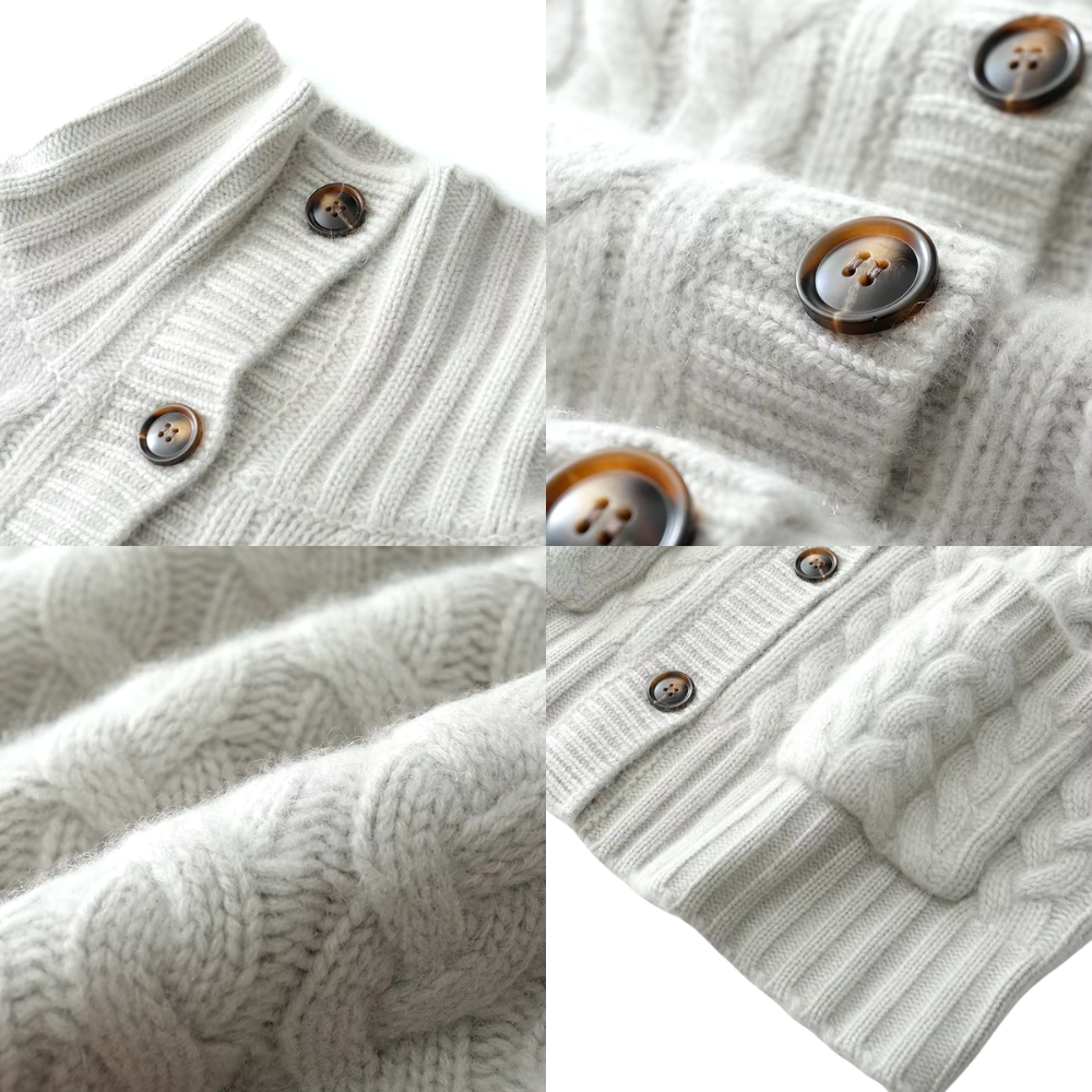 Rollkragen-Strickjacke für Damen