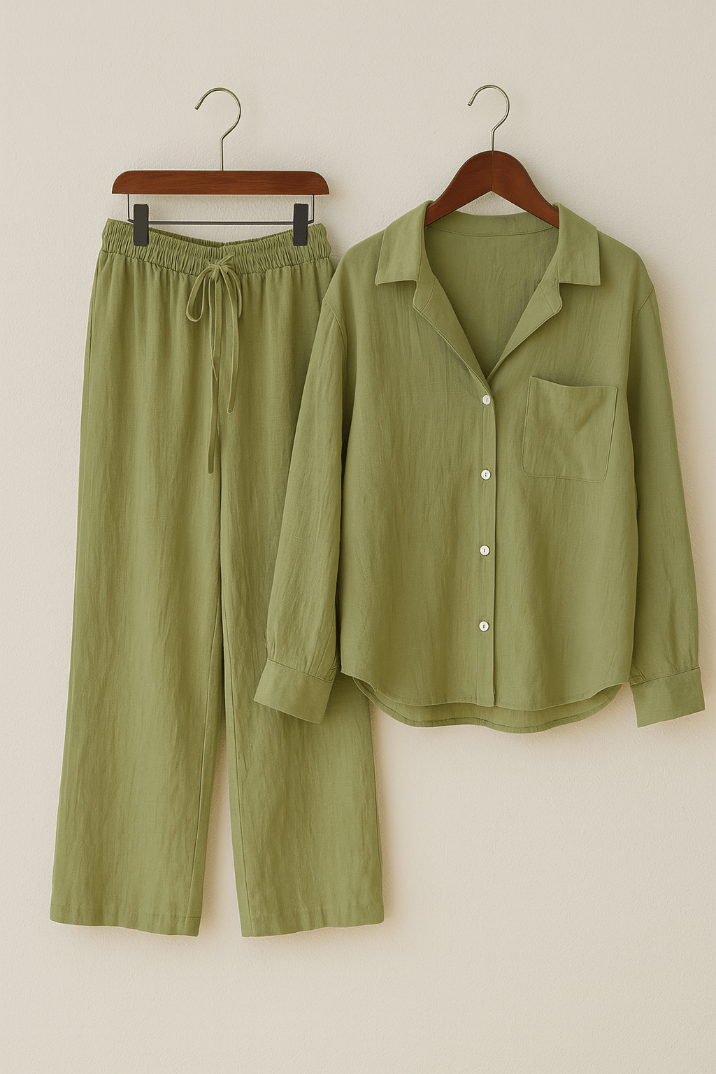 Joyce 2-teiliges Set mit lockerer Bluse und Hose – Atmungsaktives Baumwoll-Leinen-Gemisch 1