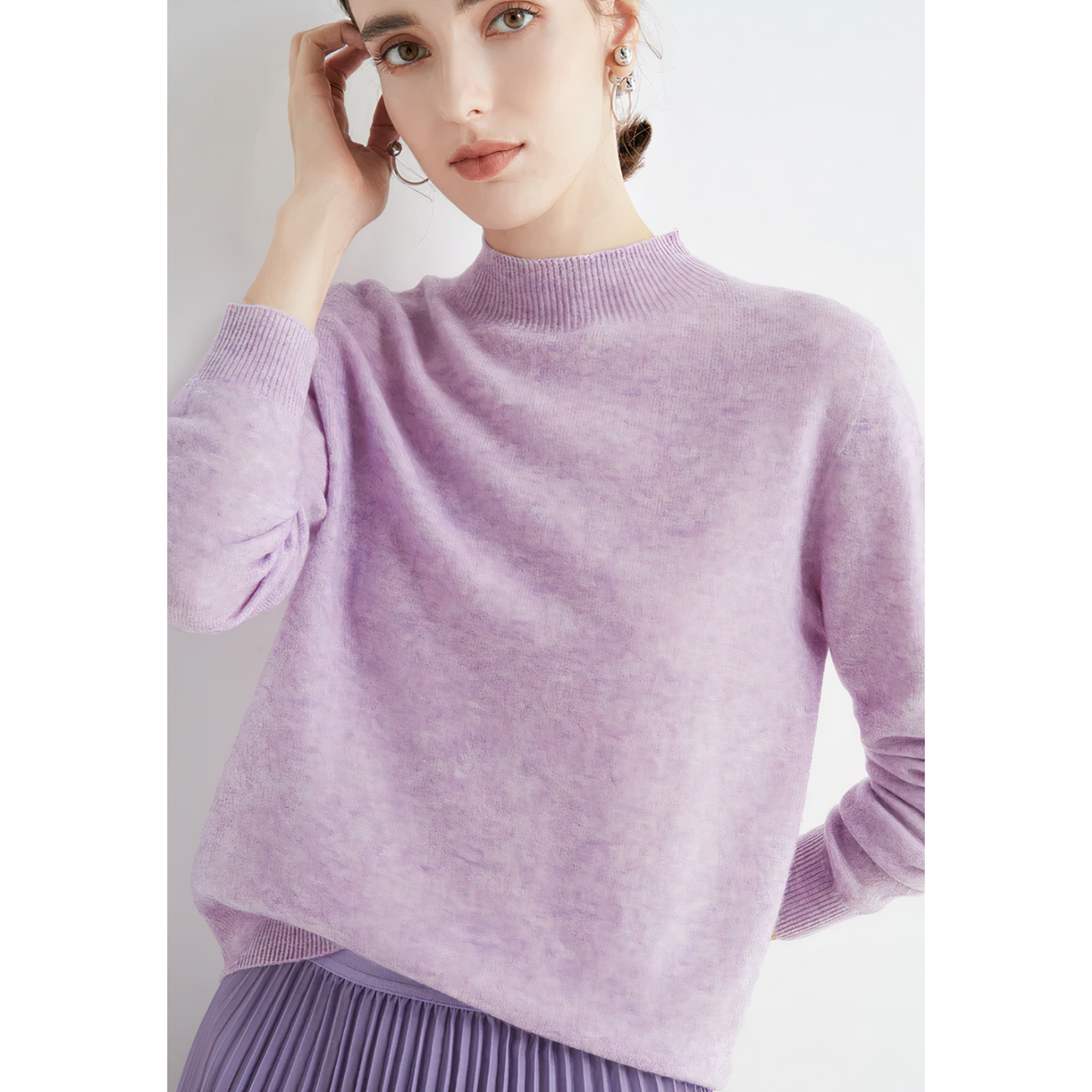 Pullover für Damen mit Halbhalskragen