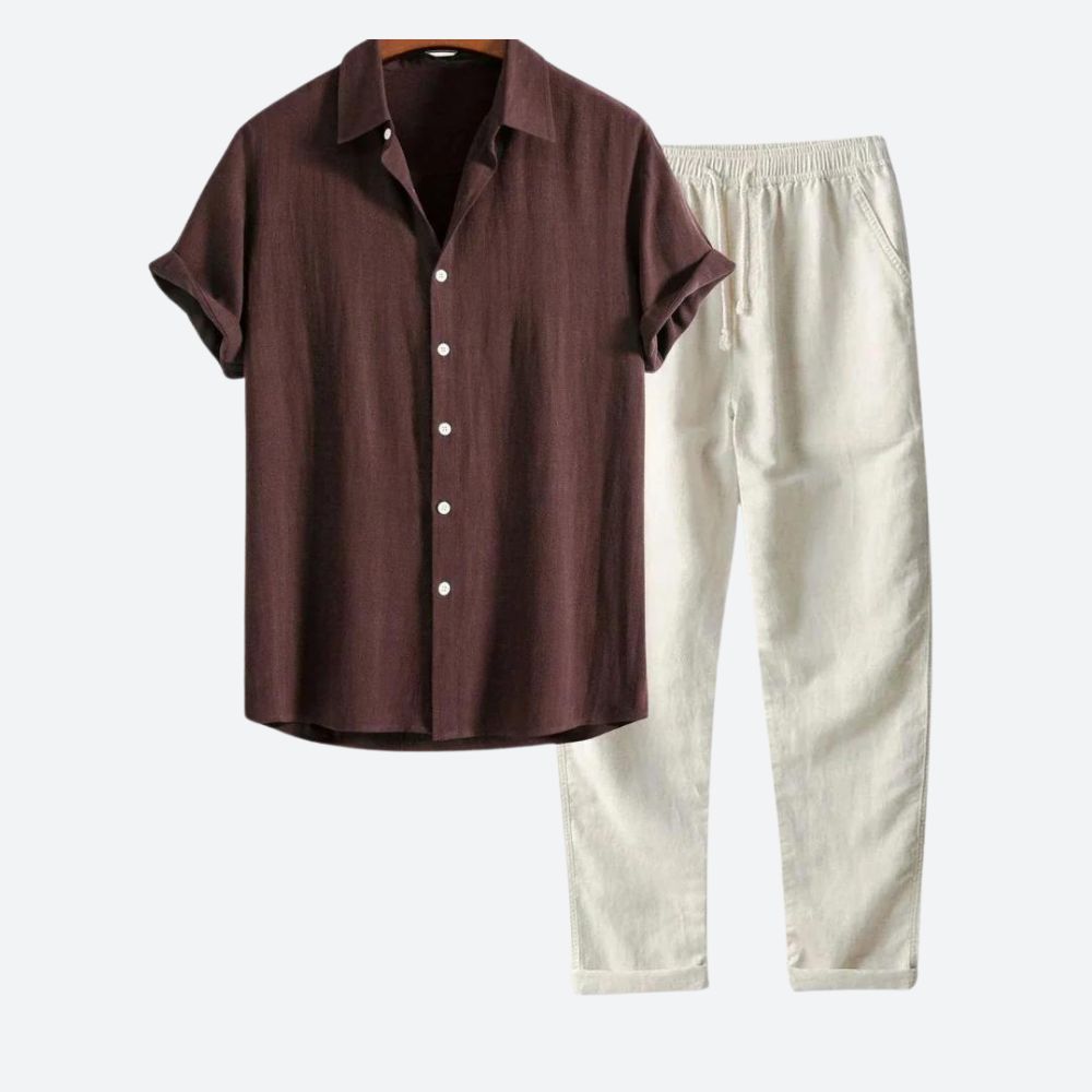 Variant image for Herren Sommer Set Blau Größe M Baumwolle Atmungsaktiv-2