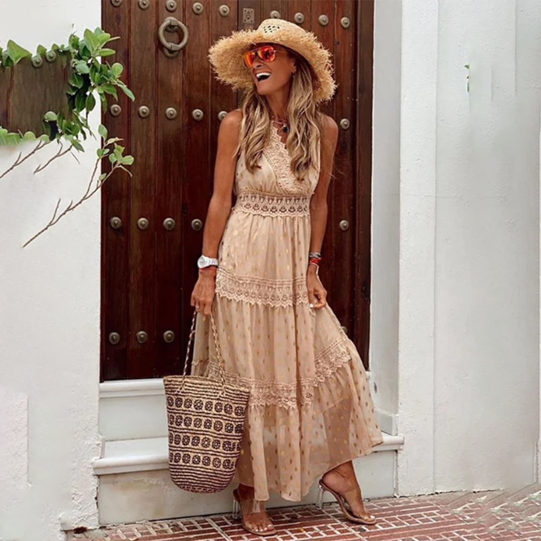 Beatrix | Damen Boho-Kleid aus Baumwolle für Sommerveranstaltungen