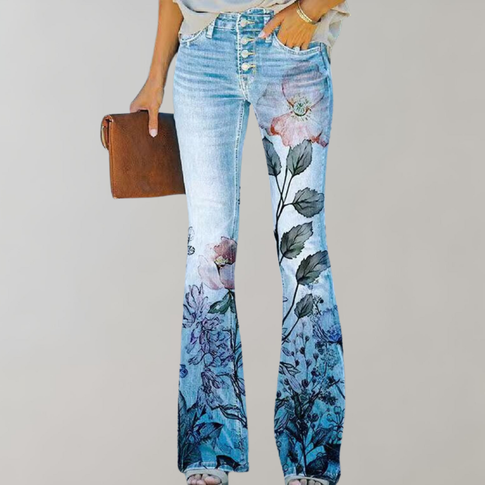 Variant image for Damen Flare Hose Lila Größe M Baumwolle - Leichte Sommerhose für Stil und Komfort-25