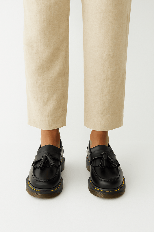 Klassische Braun Lederloafers mit Quasten für Herren
