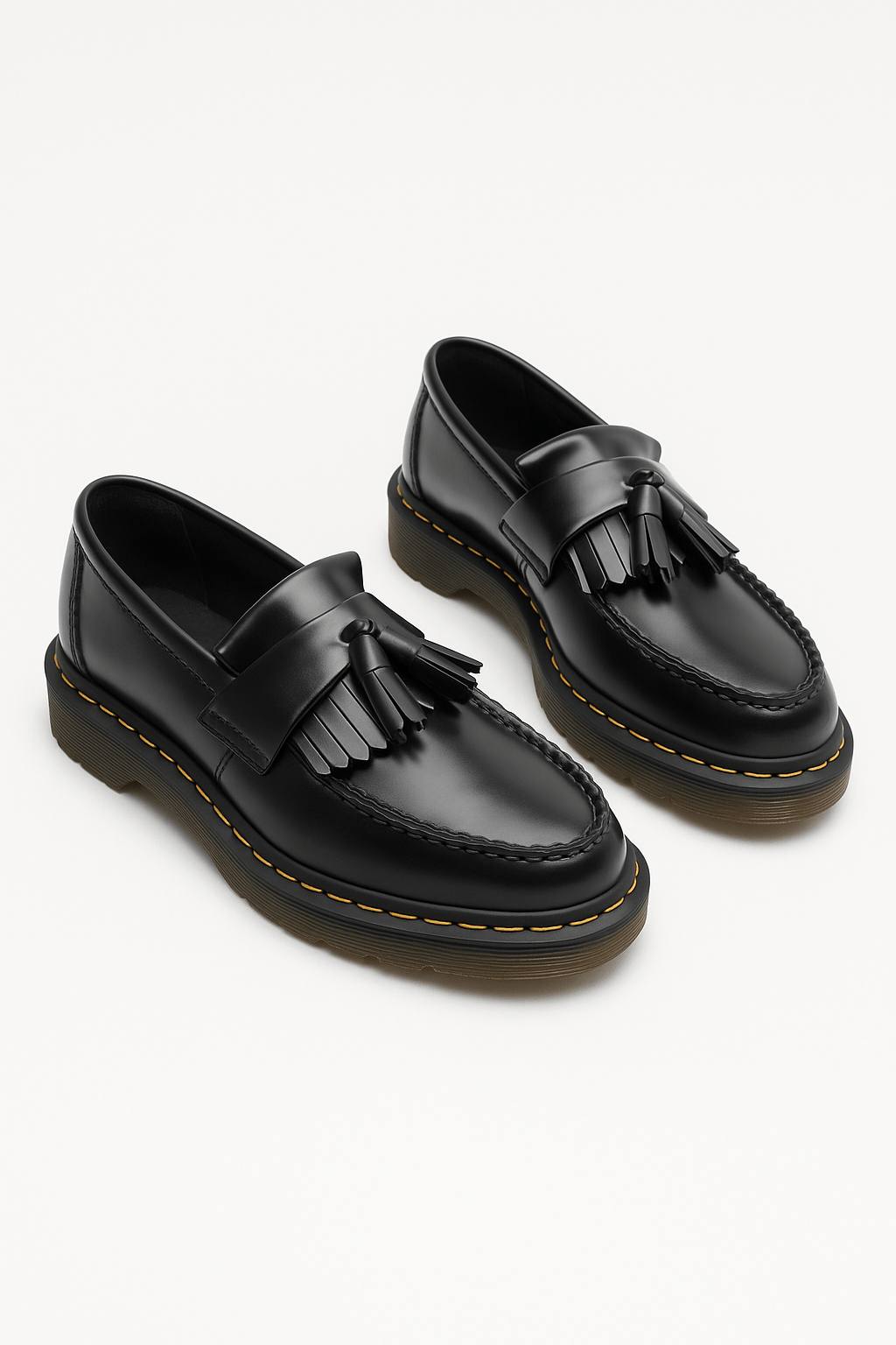 Klassiska Braun läderloafers med tofsar för herrar