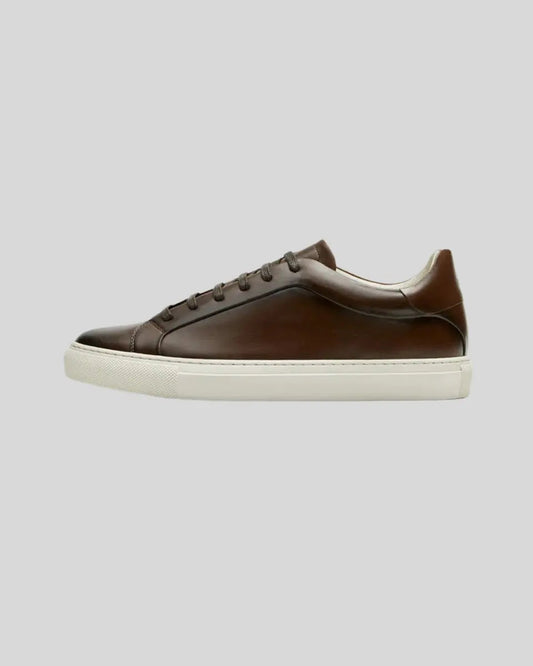 Klassische Braune Oxford Sneakers Herren aus Leder