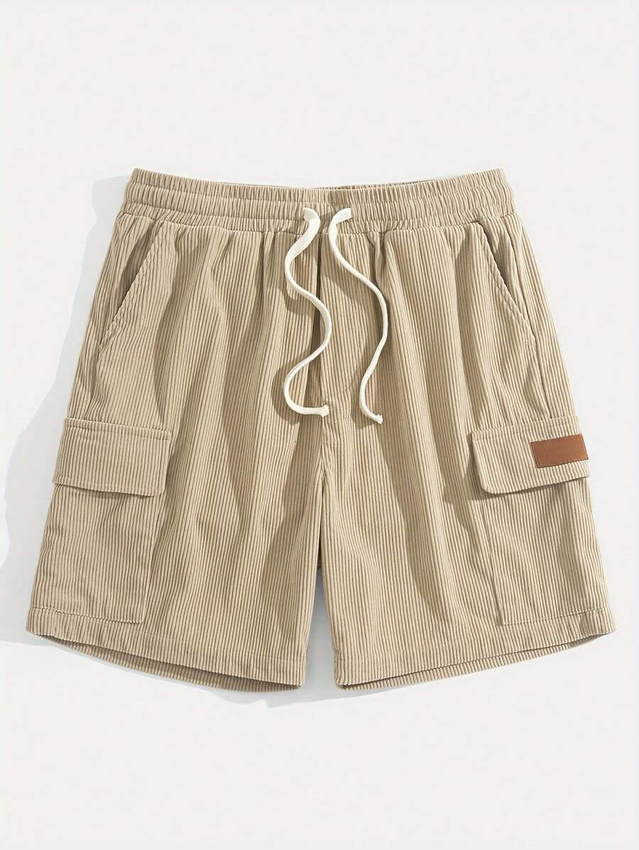 Pantaloncini cargo classici in velluto a coste