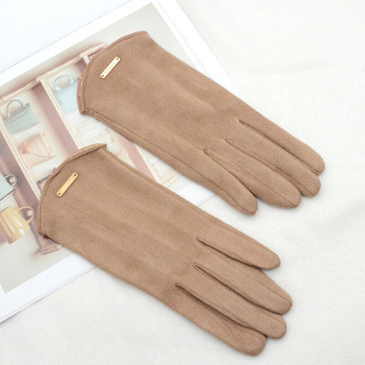 Klassische Suède Handschuhe mit -Futter