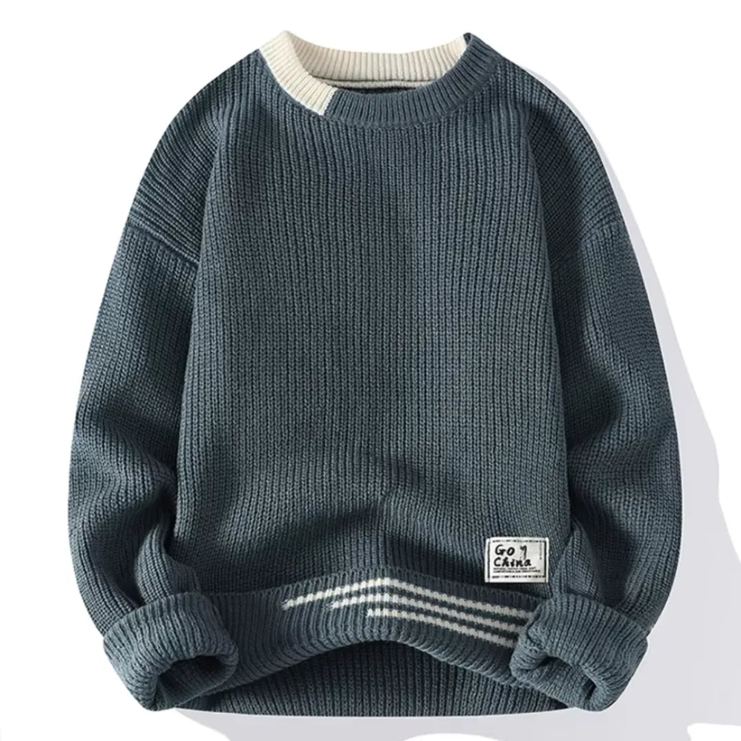 Klassischer Crewneck Pullover aus weichem Strick