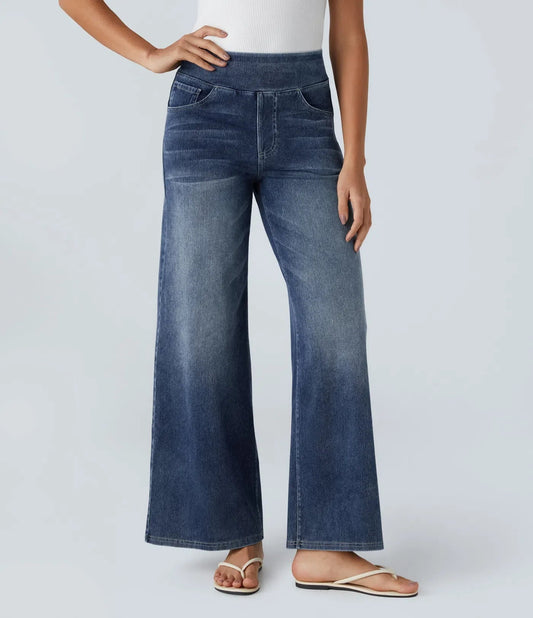 Bekväma högmidjade jeans för damer