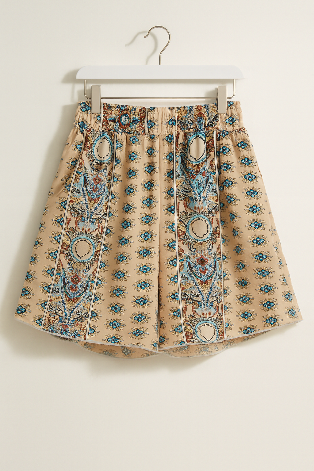 Kortbyxor dam boho-shorts med elastisk midja