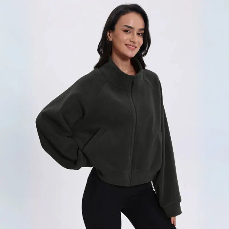 Kurze Weste aus weichem Polarfleece für Damen und Herren – Hoher Kragen, Reißverschluss, Ideal für Sport und Freizeit 0