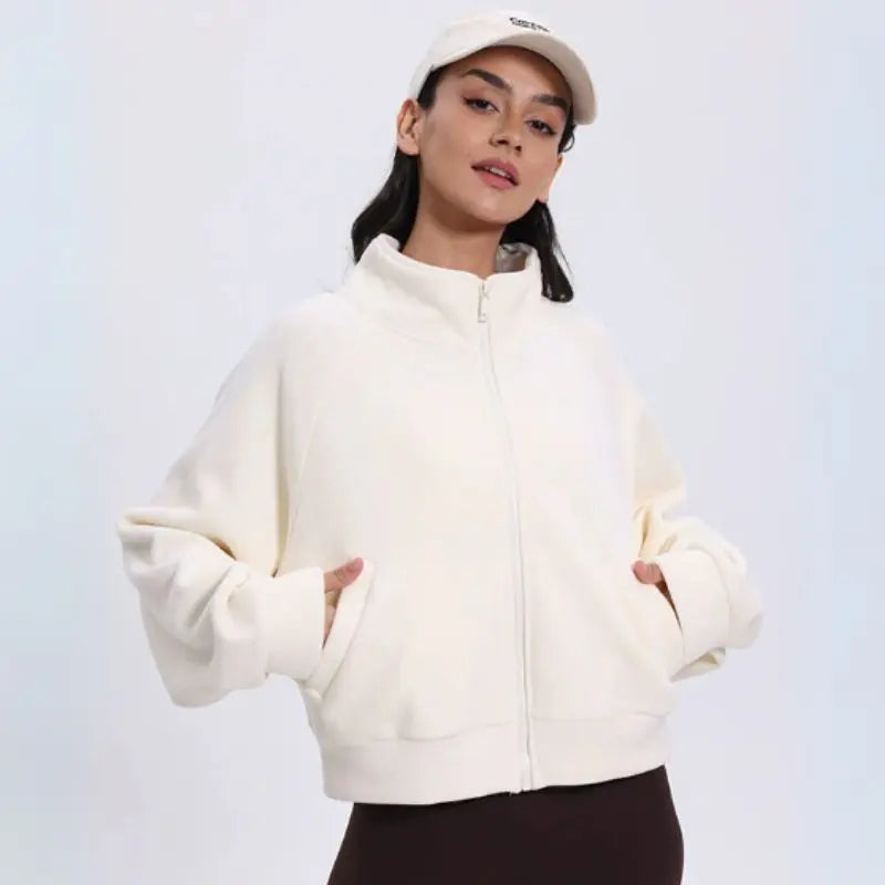 Kurze Weste aus weichem Polarfleece für Damen und Herren – Hoher Kragen, Reißverschluss, Ideal für Sport und Freizeit 1