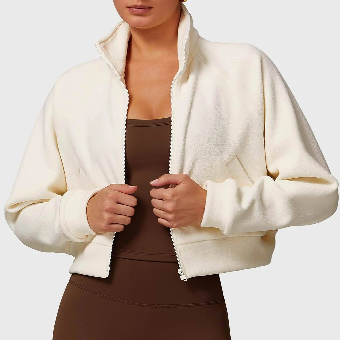 Kurze Weste aus weichem Polarfleece für Damen und Herren – Hoher Kragen, Reißverschluss, Ideal für Sport und Freizeit 3