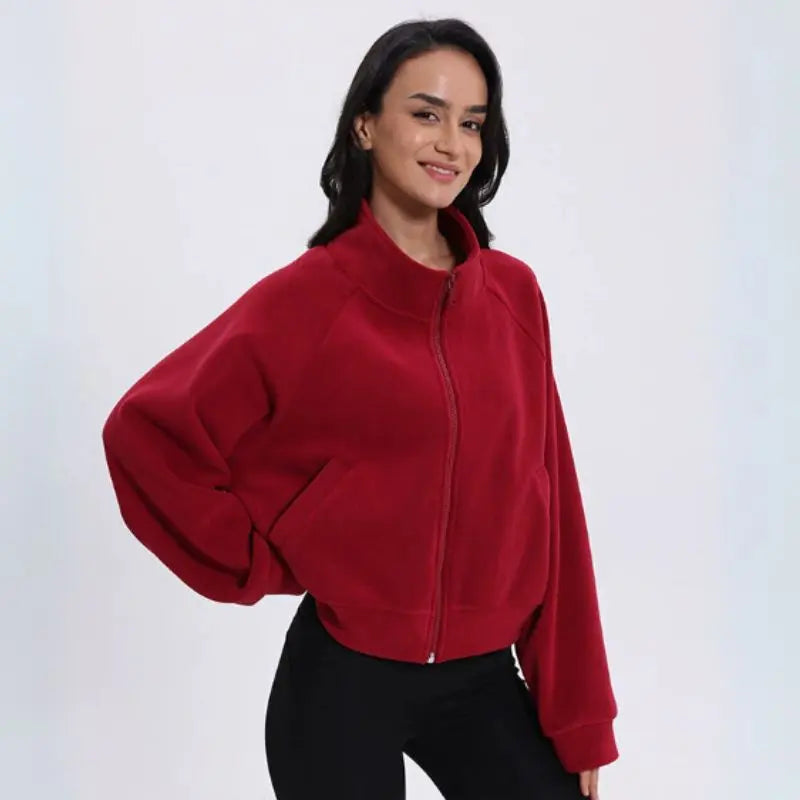 Kurze Weste aus weichem Polarfleece für Damen und Herren – Hoher Kragen, Reißverschluss, Ideal für Sport und Freizeit 5