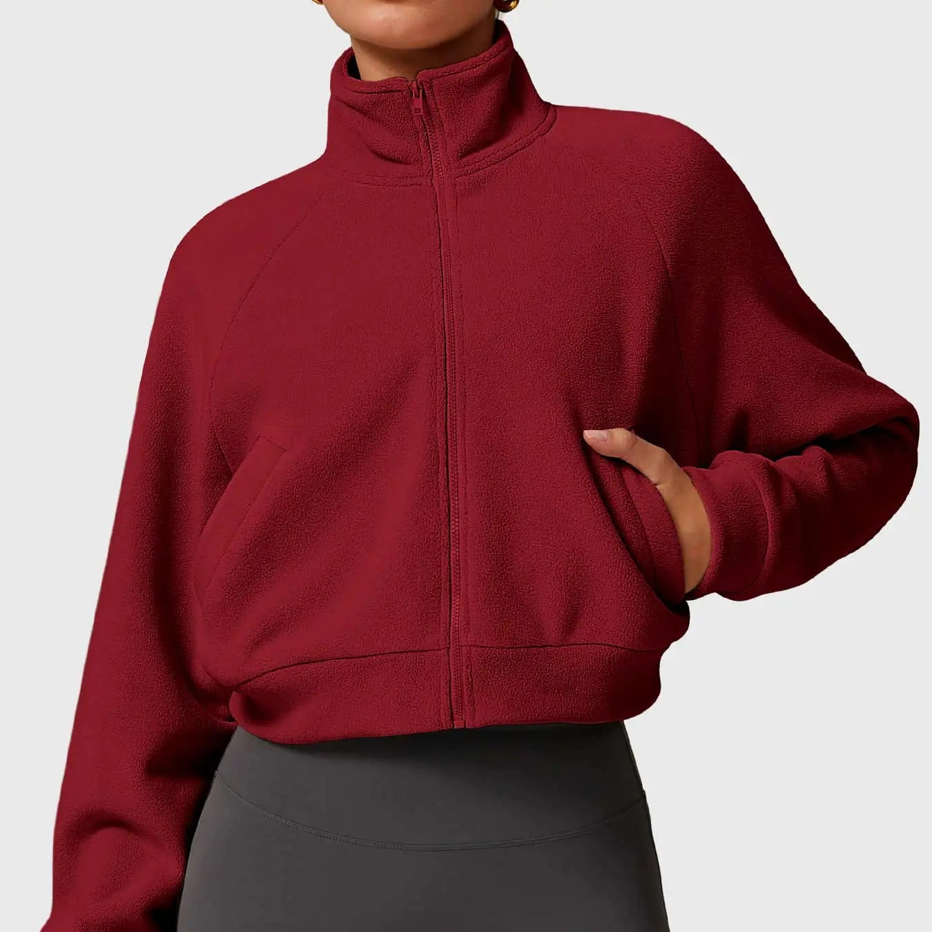 Kurze Weste aus weichem Polarfleece für Damen und Herren – Hoher Kragen, Reißverschluss, Ideal für Sport und Freizeit 6