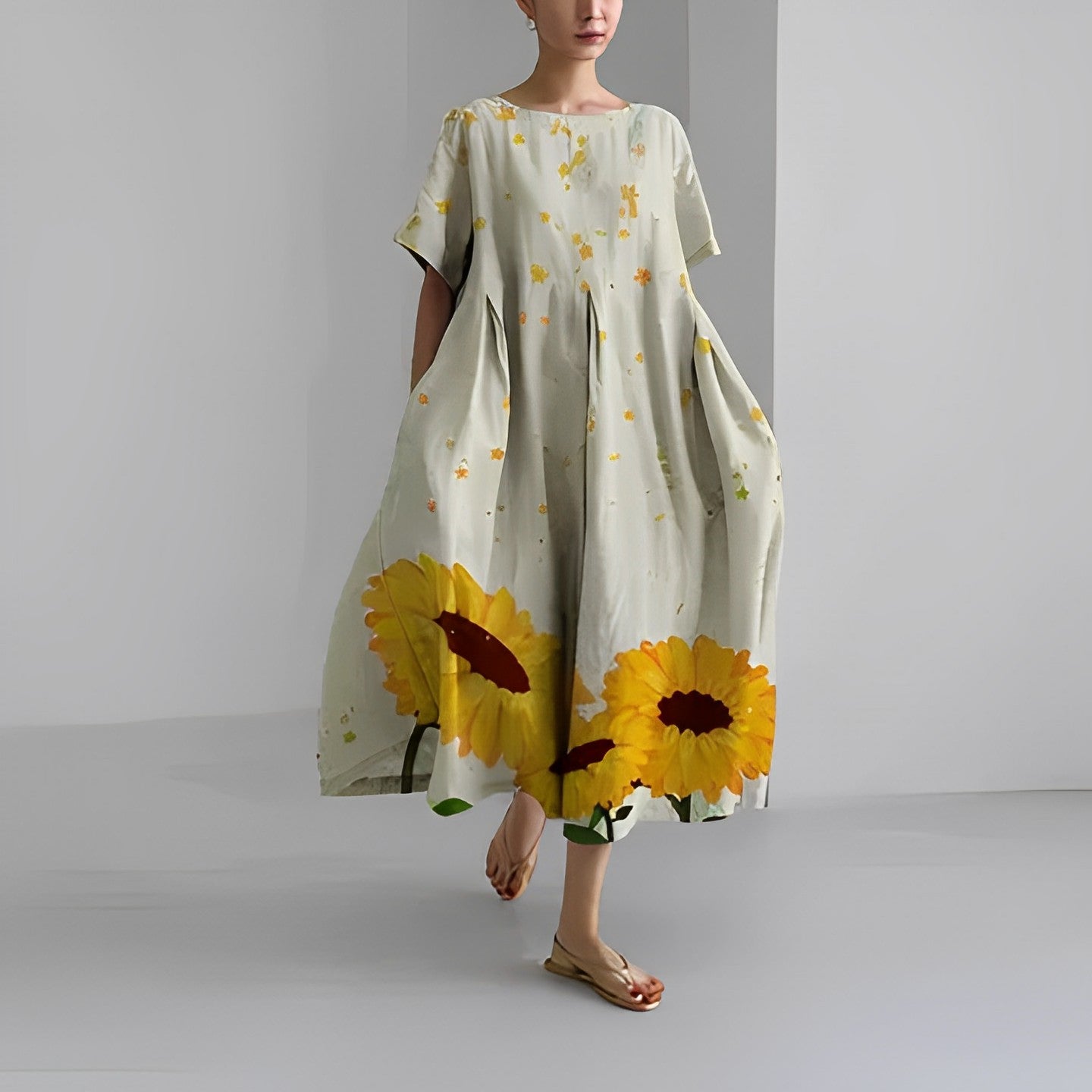 Astrid | Elegantes Bedrucktes Kleid für Damen im Blumendesign