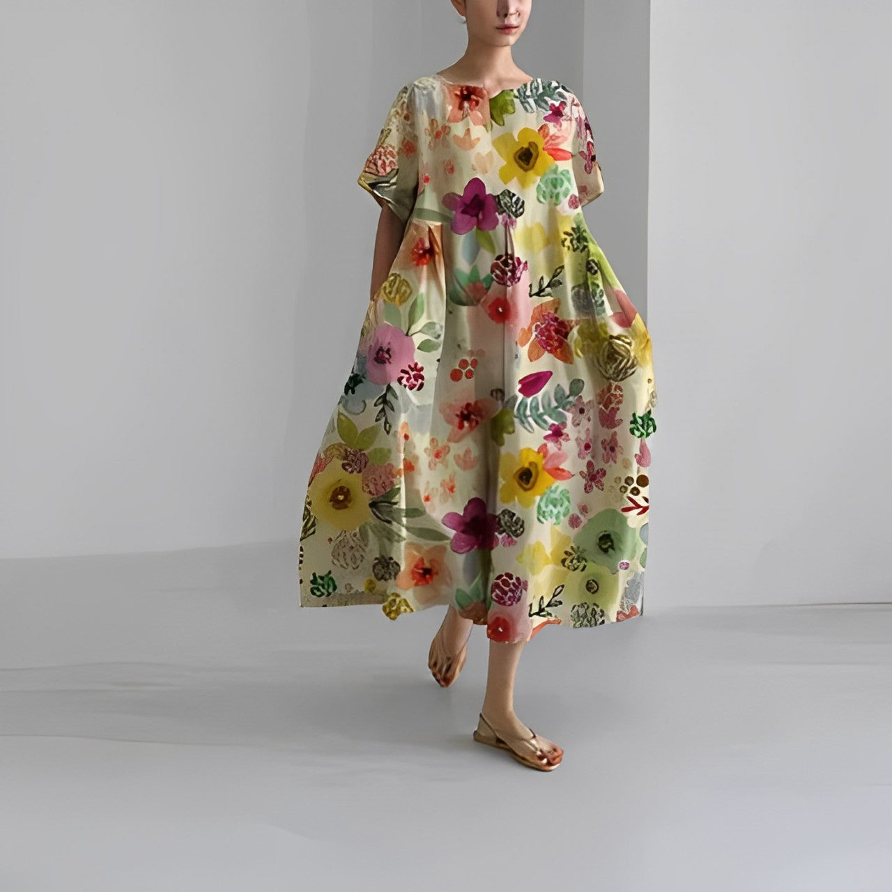 Astrid | Elegantes Bedrucktes Kleid für Damen im Blumendesign