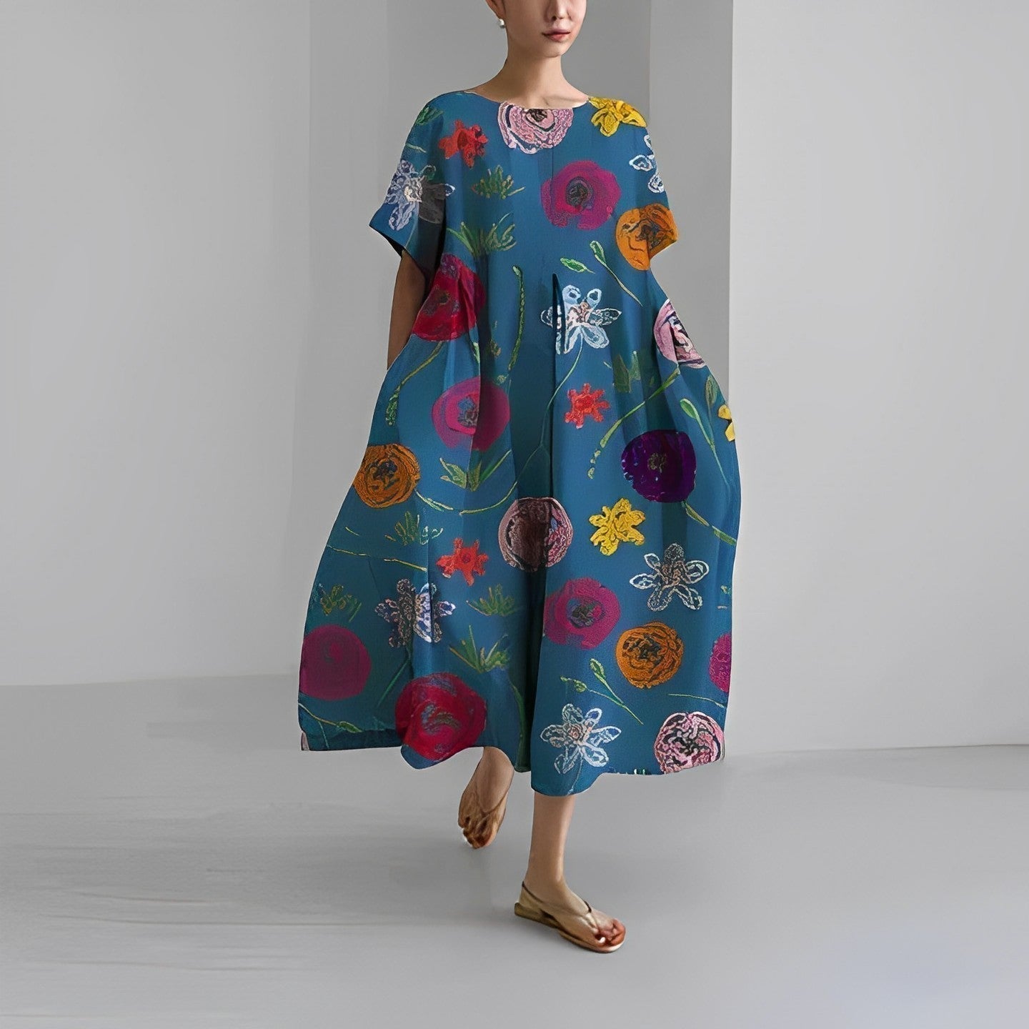 Variant image for Beatrix | Elegantes Bedrucktes Kleid für Damen im Blumendesign-43
