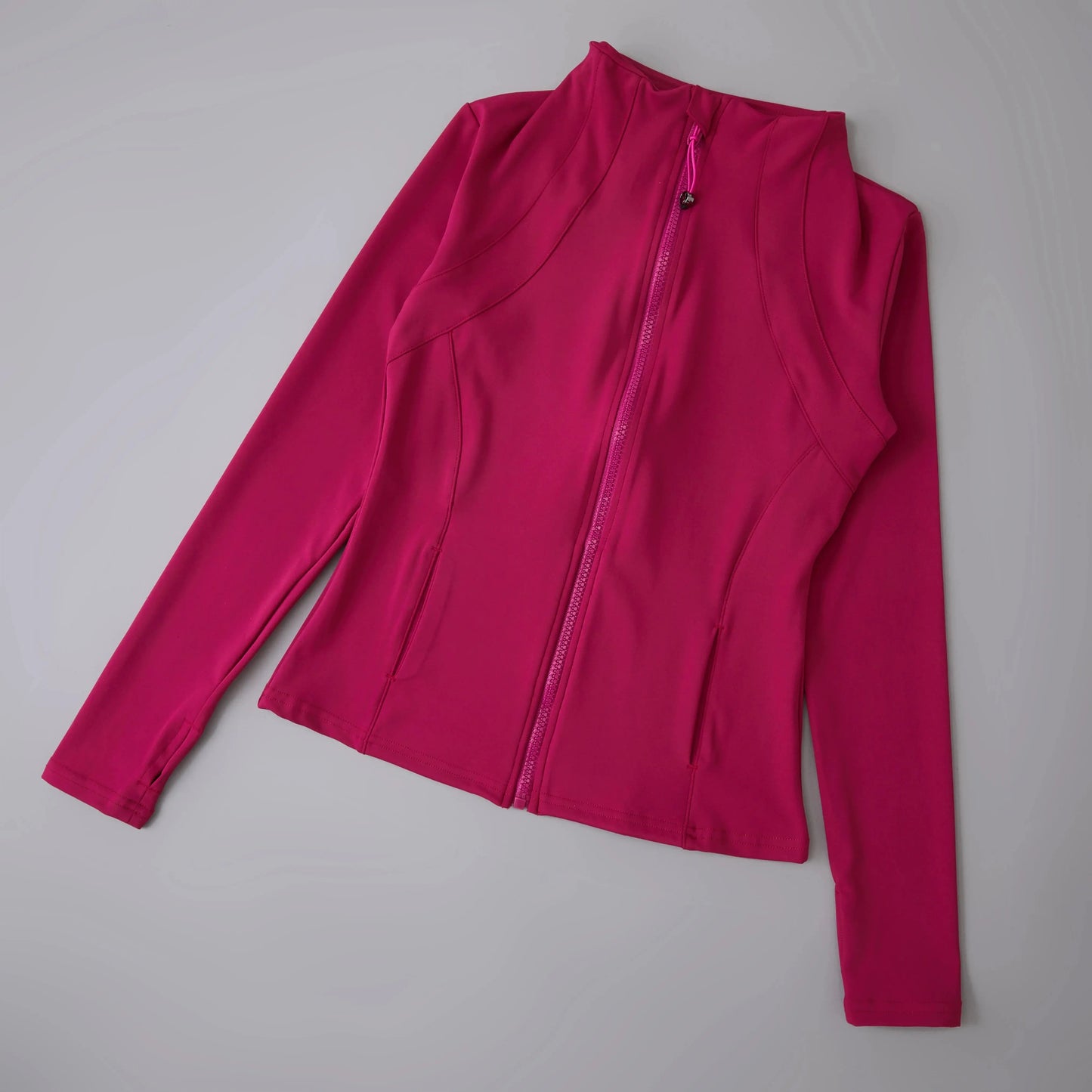 Langarm-Yogajacke mit Reißverschluss und Daumenlöchern für Frauen – Flexibles Spandex-Material 9