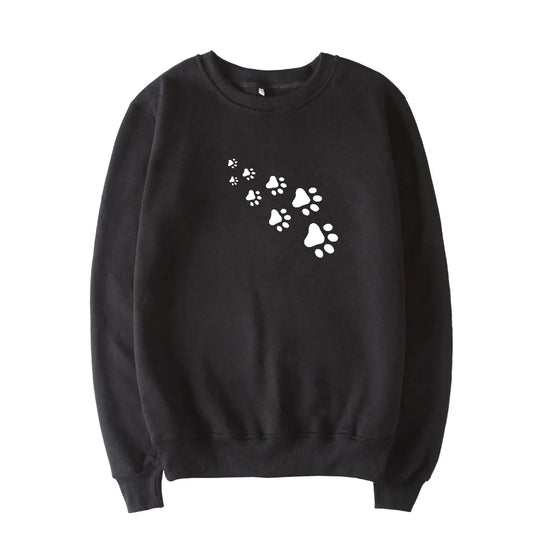 Damenpullover aus Fleece mit Bärenpfoten-Print