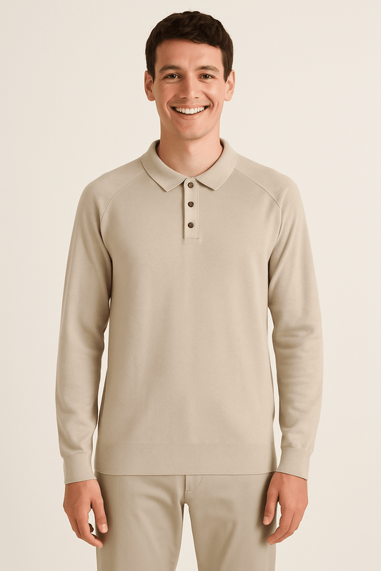 Langarm Poloshirt