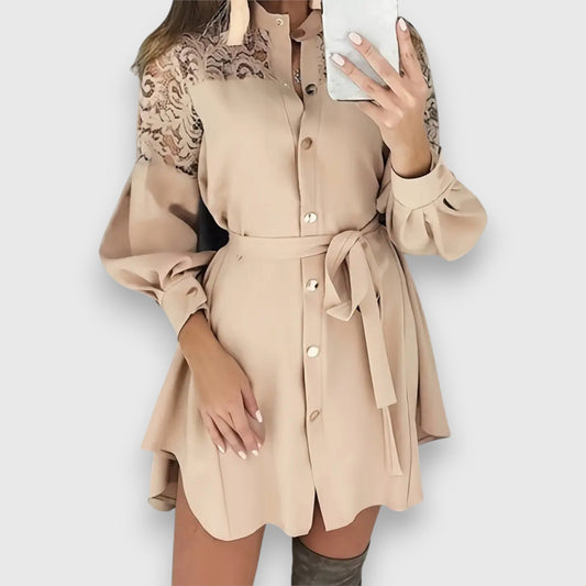 Long lace dress with long sleeve