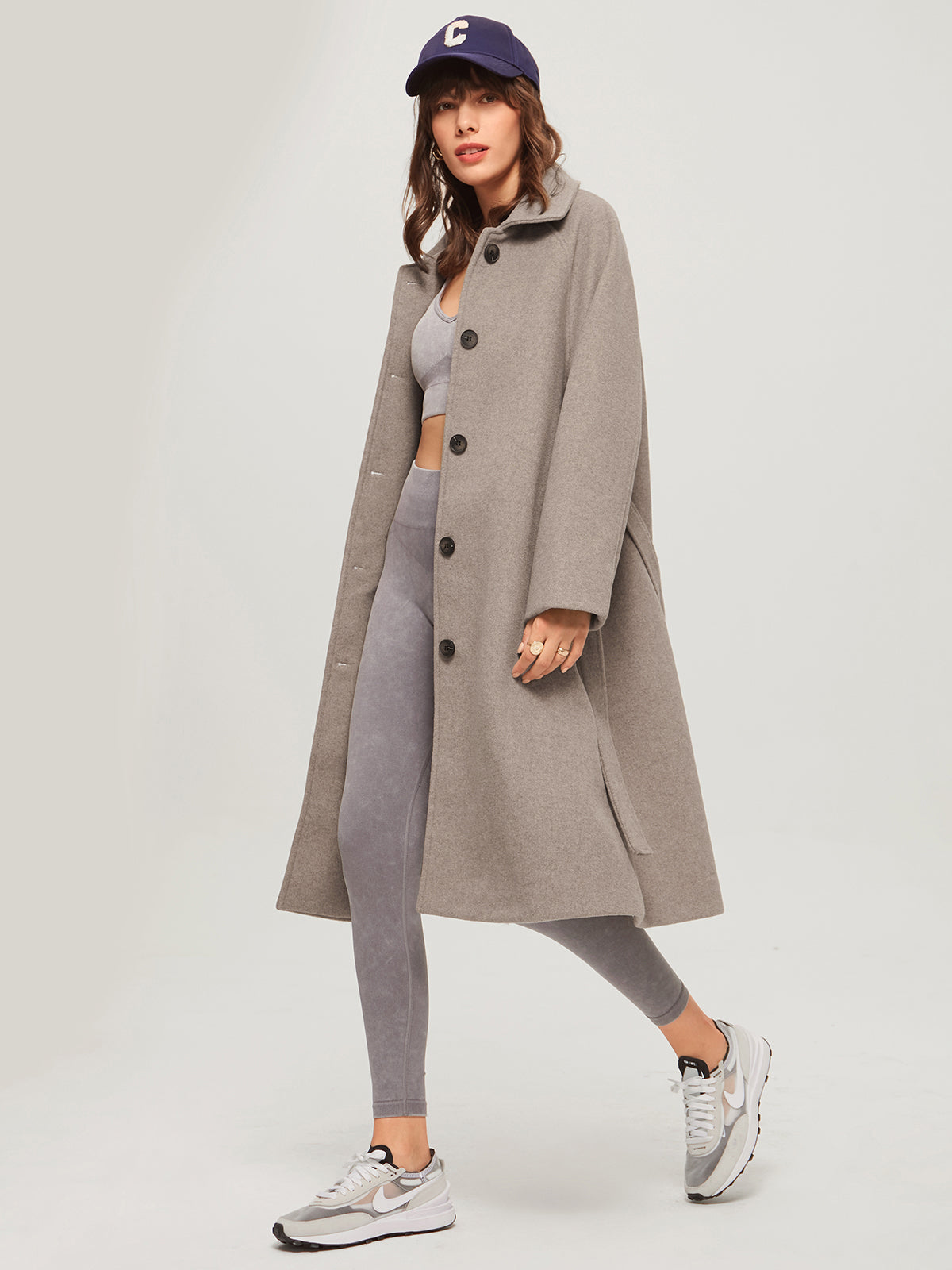 Langer Wollmantel für Damen