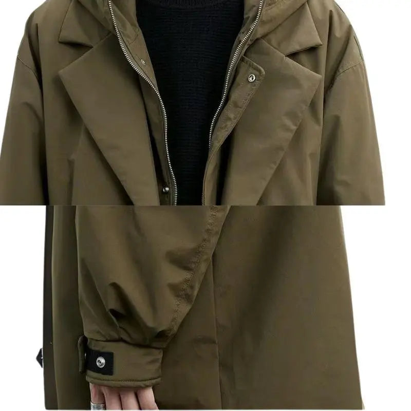 Langer wasserdichter Puffer-Trenchcoat für Herren mit Kapuze – Optimaler Wetterschutz 5