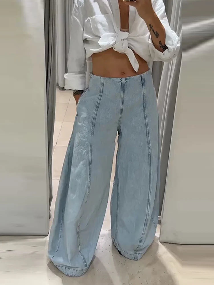 Jeans casual da donna con vita alta