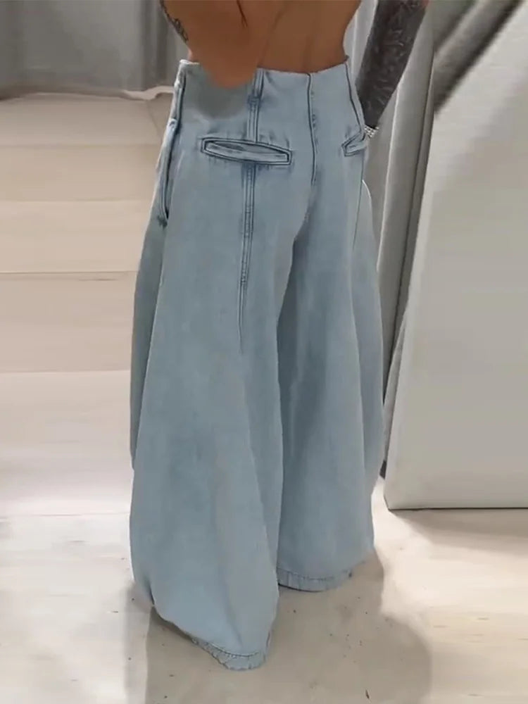 Jeans casual da donna con vita alta