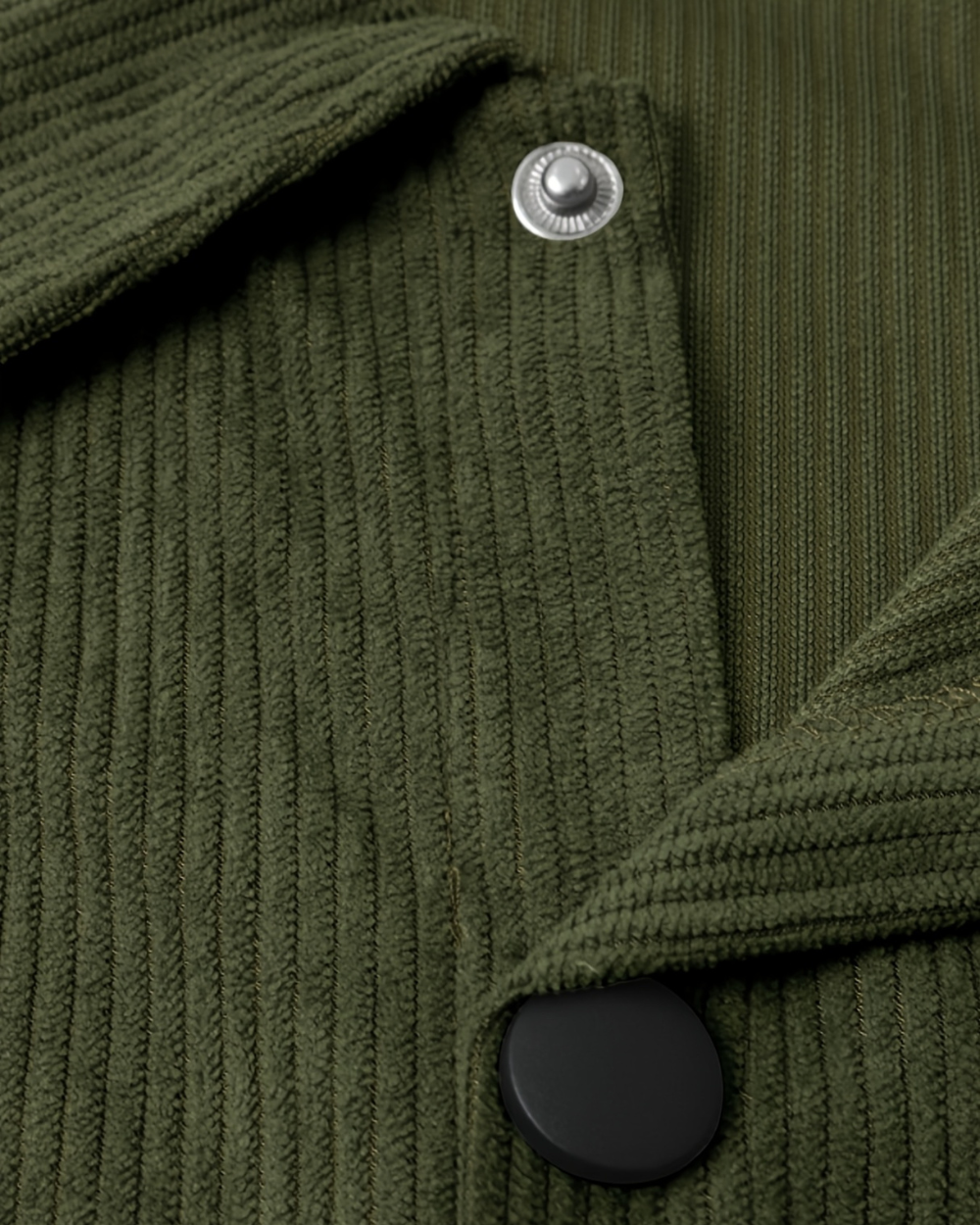 Lässiges Cord-Overshirt für Männer mit Brusttaschen und Knopfverschluss – Bequemes Hemd aus 100% Polyester für Frühling und Herbst 1