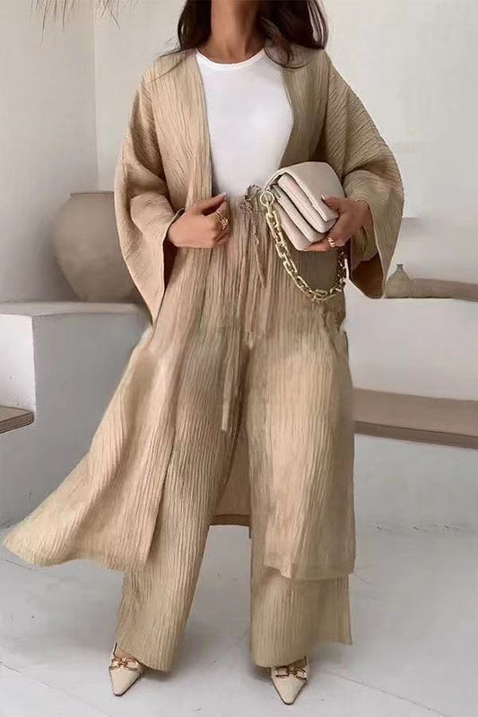 Lässiges Damen Strickjacken und Hosen-Set
