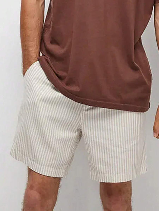 Leichte Gestreifte Freizeitshorts für Herren mit Elastischem Bund