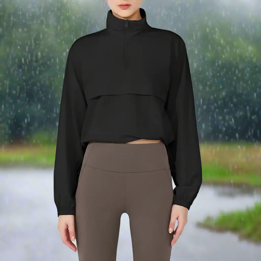 Leichte Jacke Damen mit Viertelreißverschluss, UPF 50+, Wasserdicht und Atmungsaktiv für Outdoor-Aktivitäten – Ideal zum Laufen und Wandern 0