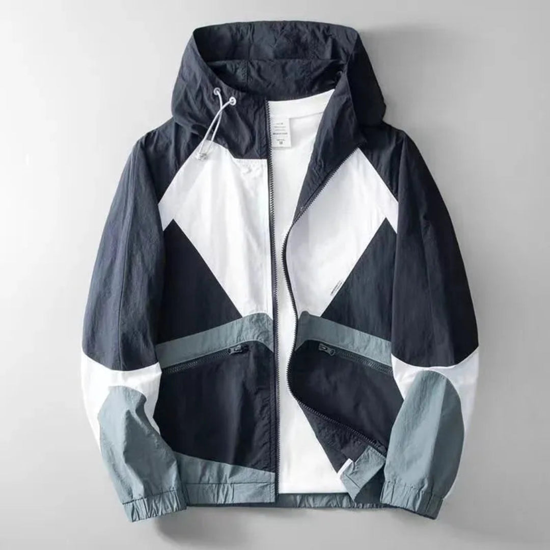 Lightweight windbreaker for men with color block design